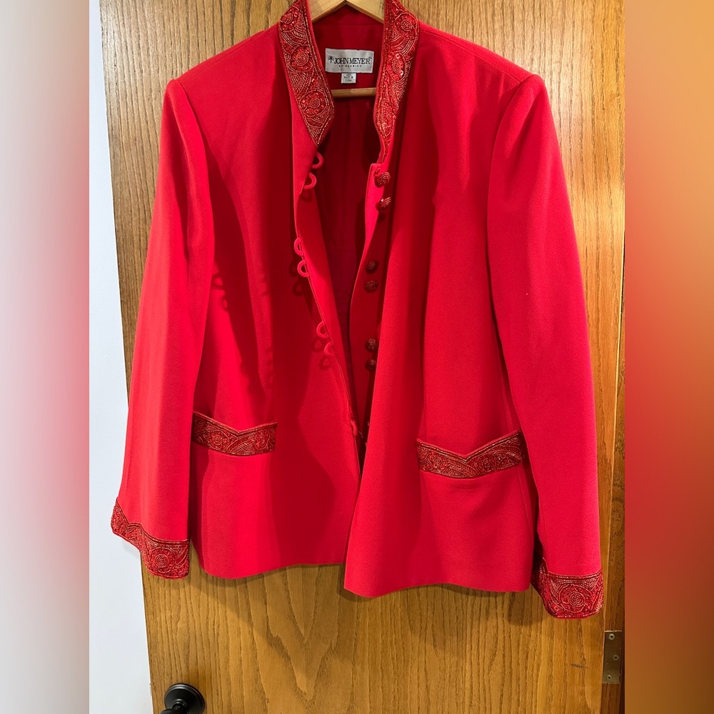 John Meyer Embellished Skirt Suit